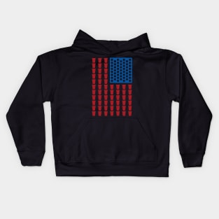 Beer Pong Drinking Game American Flag Kids Hoodie